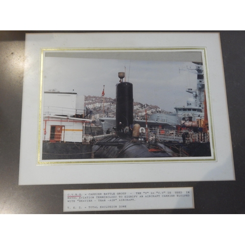 300 - Falklands War: A Set of 6 Original Photographs with Typed Descriptions: HMS Hermes: HMS Invincible: ... 