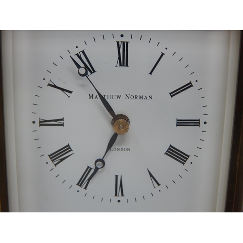 282 - Mathew Norman, London Brass Cased Carriage Clock with Visible Escapement. Serial No. 1752: Height 13... 