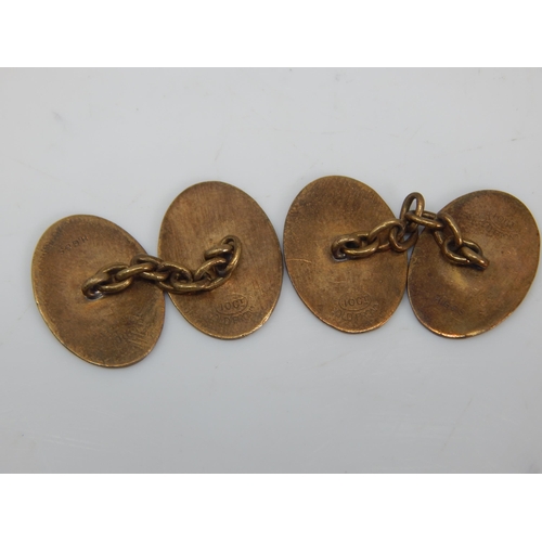 151 - A Pair of 10ct Gold Fronted Cufflinks: Weight 7.0g