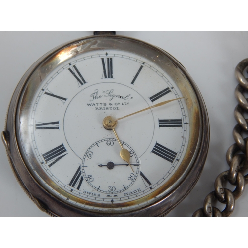 152 - Gentleman's Silver Key Wind Open Face Pocket Watch 