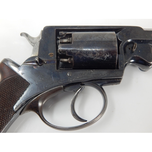 307B - 19th Century English Cased Percussion 6 Shot Revolver with Octagonal Barrel Engraved 