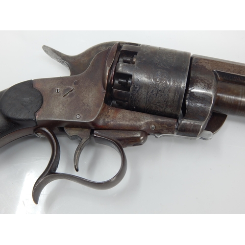 307C - A Le-Mat .42 CALIBRE PERCUSSION TEN-SHOT TWIN BARRELLED REVOLVER, 6.75inch sighted octagonal upper b... 