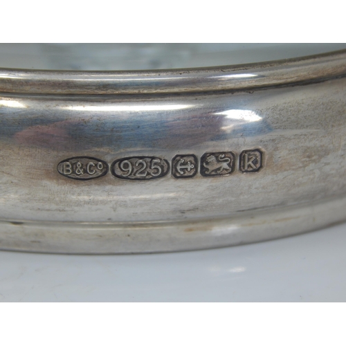 156 - Silver Mounted Glass Champagne Cooler: Hallmarked Birmingham 2009 by Broadway & Co: Height 15.5cm