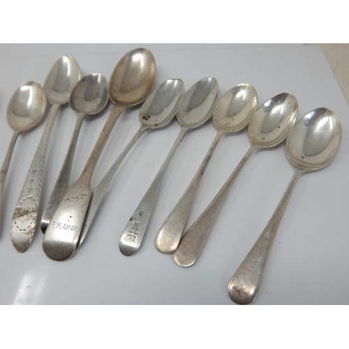 160 - A Group of Early Hallmarked Silver Spoons: Various Dates & Makers: Weight 150g