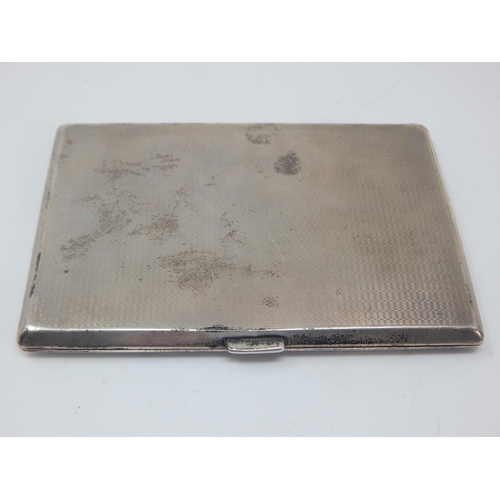 178 - Silver Cigarette Case Hallmarked Birmingham 1934 by A.E. Poston & Co Ltd: Measures 12.5cm x 8.5cm: W... 