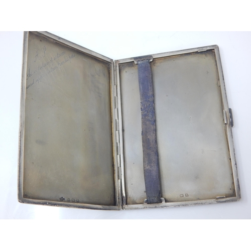 178 - Silver Cigarette Case Hallmarked Birmingham 1934 by A.E. Poston & Co Ltd: Measures 12.5cm x 8.5cm: W... 