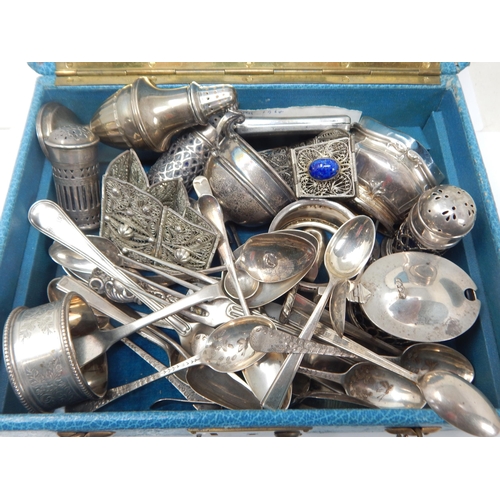 179 - A Quantity of Hallmarked Silver Including Napkin Rings, Cruets, Spoons, Forks, Match Safe etc: Vario... 