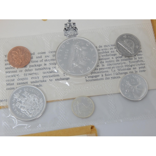 49D - 5 x 1966 Canada Sealed Uncirculated 6 Coin Set Including Silver (5)