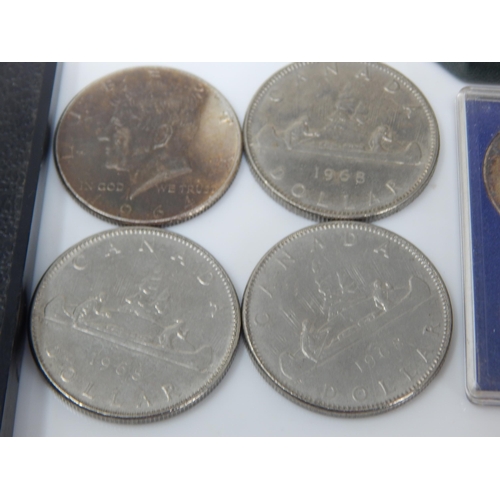 49E - A Quantity of Coins Including 10 Silver Canadian Dollars, QV 1844 Silver Crown, Further Silver Coina... 