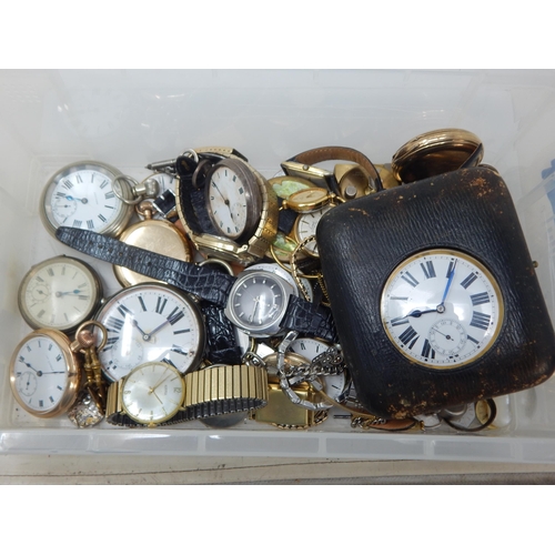 1 - A large quantity of pocket watches, wristwatches and watch movements etc (lot)