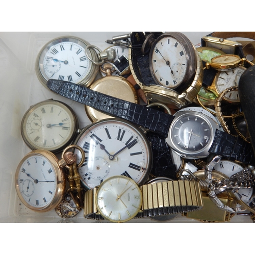 1 - A large quantity of pocket watches, wristwatches and watch movements etc (lot)