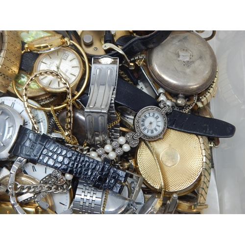 1 - A large quantity of pocket watches, wristwatches and watch movements etc (lot)