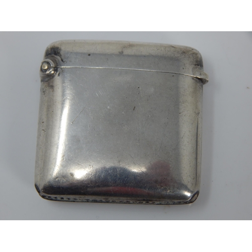 1D - Hallmarked Silver Vesta and Hallmarked Silver Stamp Holder