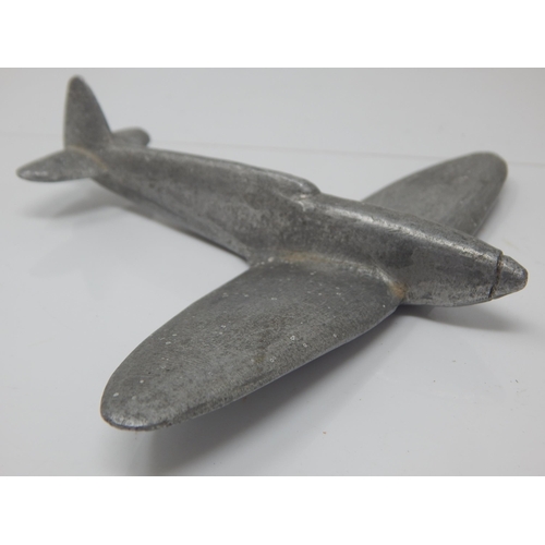 270C - WWII Model Spitfire Purportedly Made From The Aluminium of a Spitfire Propeller by RAF Engineering P... 