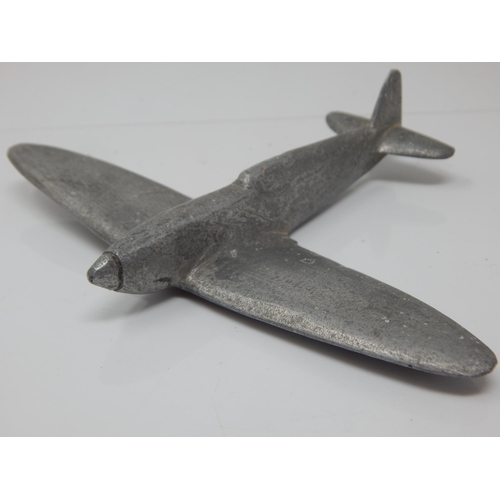 270C - WWII Model Spitfire Purportedly Made From The Aluminium of a Spitfire Propeller by RAF Engineering P... 