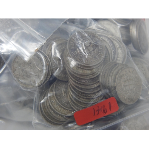 49G - A Large Quantity of Silver Threepences 1920-1943: Weight 1170g