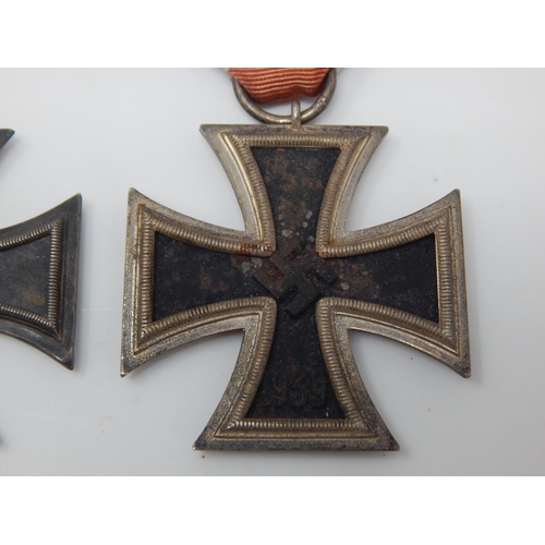 1M - Of Third Reich Interest pair of Iron Crosses WW1 and WW2