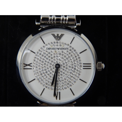 1N - Ladies AR1925 Armani wristwatch in original box with COA and booklet retail £319 needs new battery