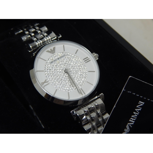 1N - Ladies AR1925 Armani wristwatch in original box with COA and booklet retail £319 needs new battery