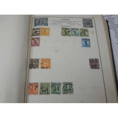 1Q - The Triumph Stamp Album containing over 3,000 stamps from Abyssinia to Venezuela all listed on typed... 