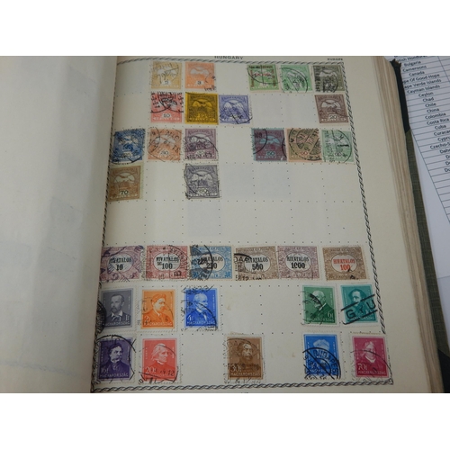 1Q - The Triumph Stamp Album containing over 3,000 stamps from Abyssinia to Venezuela all listed on typed... 