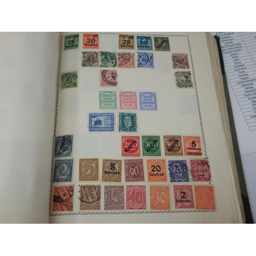 1Q - The Triumph Stamp Album containing over 3,000 stamps from Abyssinia to Venezuela all listed on typed... 