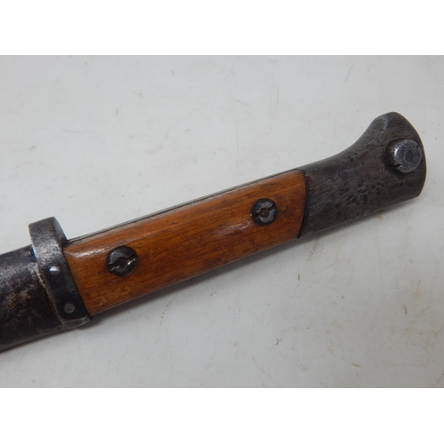 307H - A WWII Czechoslovakian VZ98/22 Mauser bayonet in its steel scabbard. Marked to the ricasso CSZ. Over... 