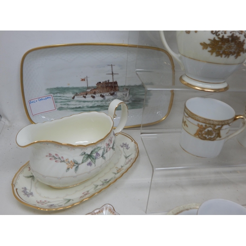 250C - A Quantity of ceramics including a porcelain coffee set, Noritake / Bing & Grondall etc (lot)