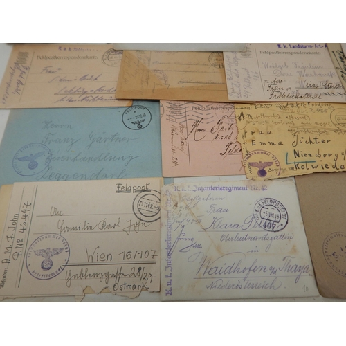 287 - A Quantity of WWII German Letters & Envelopes with Stamped Marks.