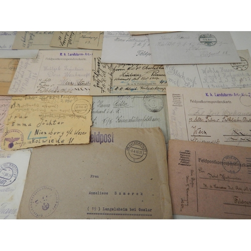 287 - A Quantity of WWII German Letters & Envelopes with Stamped Marks.