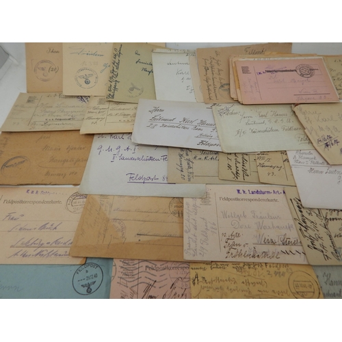 287 - A Quantity of WWII German Letters & Envelopes with Stamped Marks.