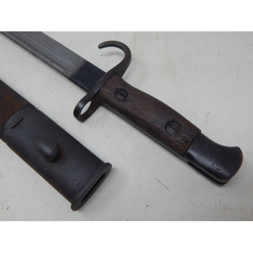 289 - 1907 Pattern Bayonet & Scabbard: Overall length 57.5cm