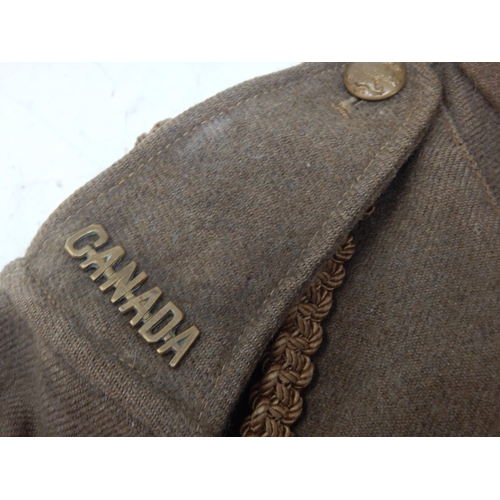 290 - RARE WWI Great War Canadian Machine Gunners Tunic, 2 years Overseas Service