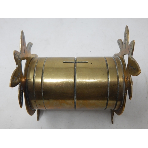 300I - WWI Trench Art Brass Money Box