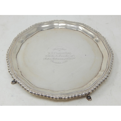 184 - Silver Waiter: Hallmarked Birmingham 1934 by Barker Brothers: Weight 150g