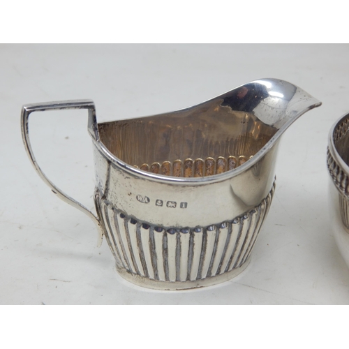 185 - Silver Sugar Bowl Hallmarked Sheffield 1910 by John Rose together with an Edwardian Silver Cream Jug... 