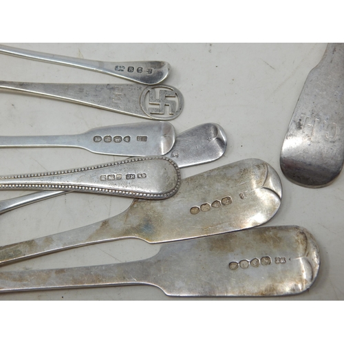 188 - A Quantity of Hallmarked Georgian & Later Silver Flatware: Various Dates & Makers: Weight 820g