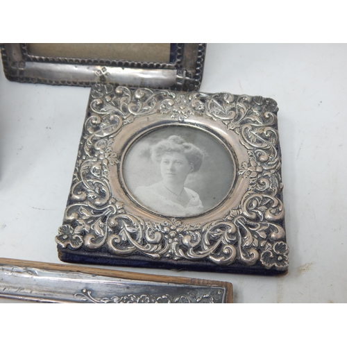 191 - Four Hallmarked Silver Fronted Photograph Frames: Various Dates, Makers & Condition