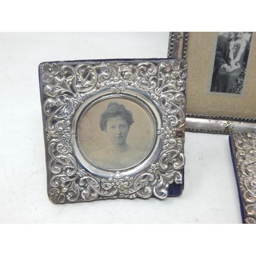 191 - Four Hallmarked Silver Fronted Photograph Frames: Various Dates, Makers & Condition