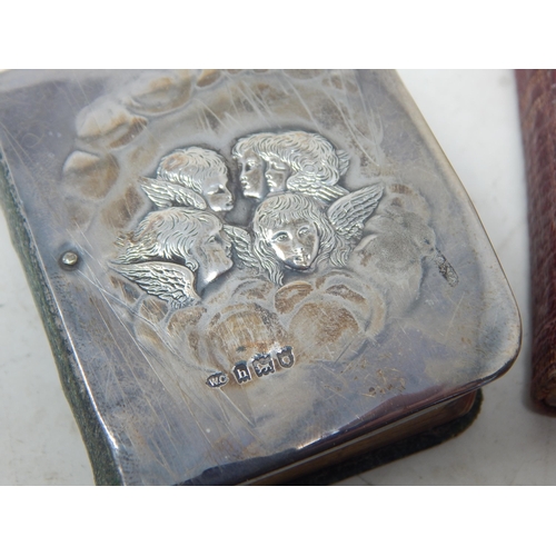 195 - An Edwardian Silver Fronted Prayer & Hymn Book: Hallmarked London & Birmingham 1903.