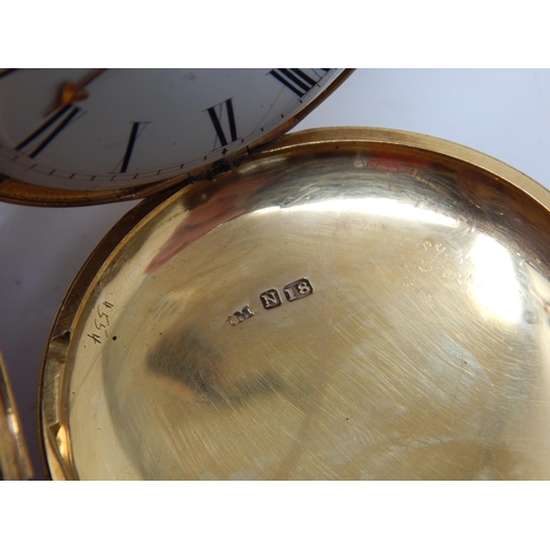 198 - 18ct Gold George III Gentleman's Key Wind Full Hunter Pocket Watch Hallmarked London 1808 by George ... 