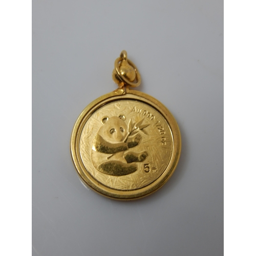 35F - 24ct Gold 1/20th Chinese Panda Coin Pendant 2000