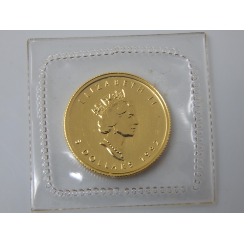 35G - 24ct Gold 1/10th oz Canadian Five Dollars 1992