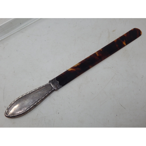 199B - Edwardian Silver & Tortoiseshell Letter Opener Hallmarked Birmingham 1907 together with a Victorian ... 