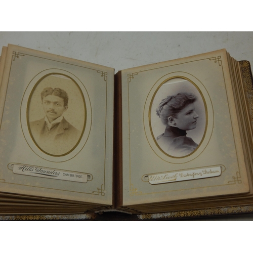 200D - Victorian Leather Photographic Album containing a quantity of Portrait Photograph Cards