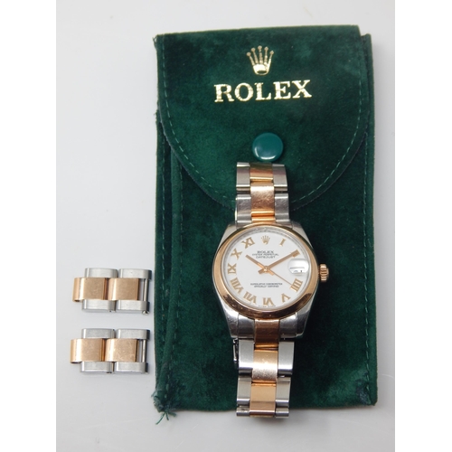 101A - ROLEX Rose Gold & Stainless Steel Oyster Perpetual Datejust 31mm Wristwatch on Oyster Bracelet with ... 