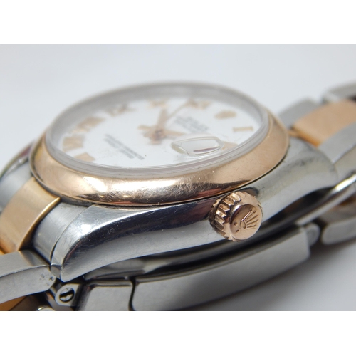 101A - ROLEX Rose Gold & Stainless Steel Oyster Perpetual Datejust 31mm Wristwatch on Oyster Bracelet with ... 