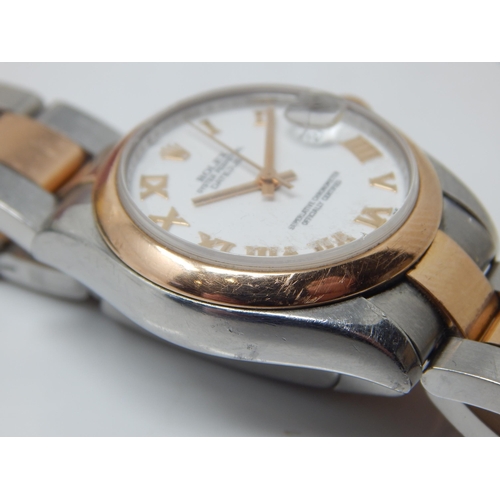 101A - ROLEX Rose Gold & Stainless Steel Oyster Perpetual Datejust 31mm Wristwatch on Oyster Bracelet with ... 