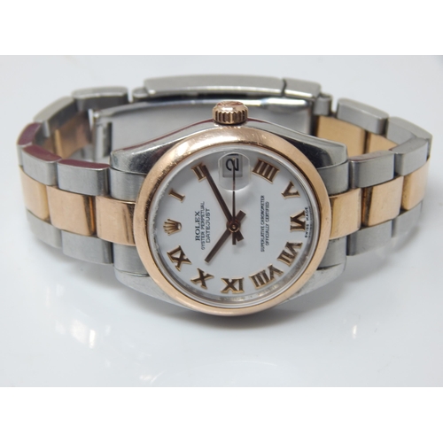 101A - ROLEX Rose Gold & Stainless Steel Oyster Perpetual Datejust 31mm Wristwatch on Oyster Bracelet with ... 