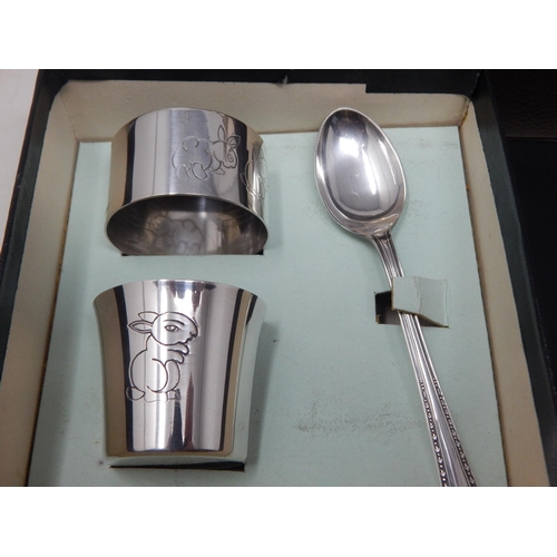 145A - Presentation 3 Piece Silver Plated Tea Set in Fitted Case together with further Silver Plated Wares.